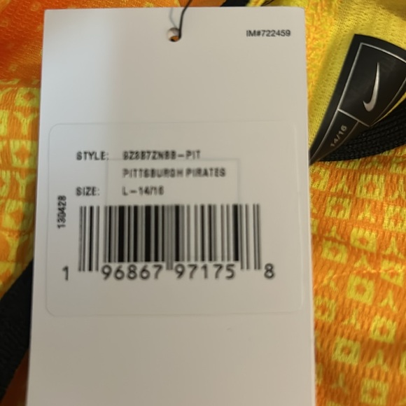 Pittsburgh Pirates Authentic Nike Jersey - Youth Large 14/16 - Picture 6 of 6